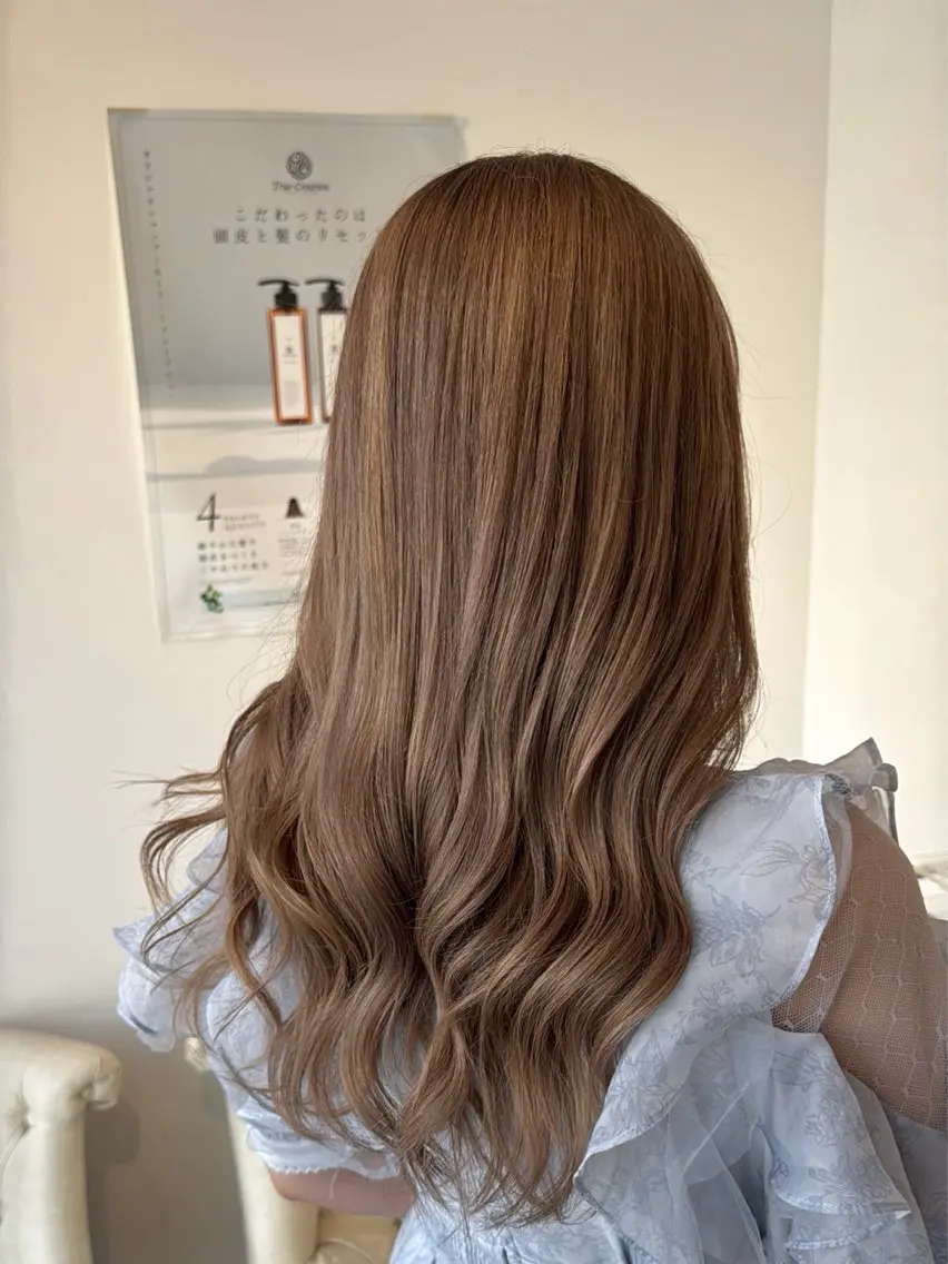 ロング カラー ベージュカラー ミルクティーベージュ ヘアカラー ダブルカラー/ メンズパーマ🫧中村のヘアスタイル
