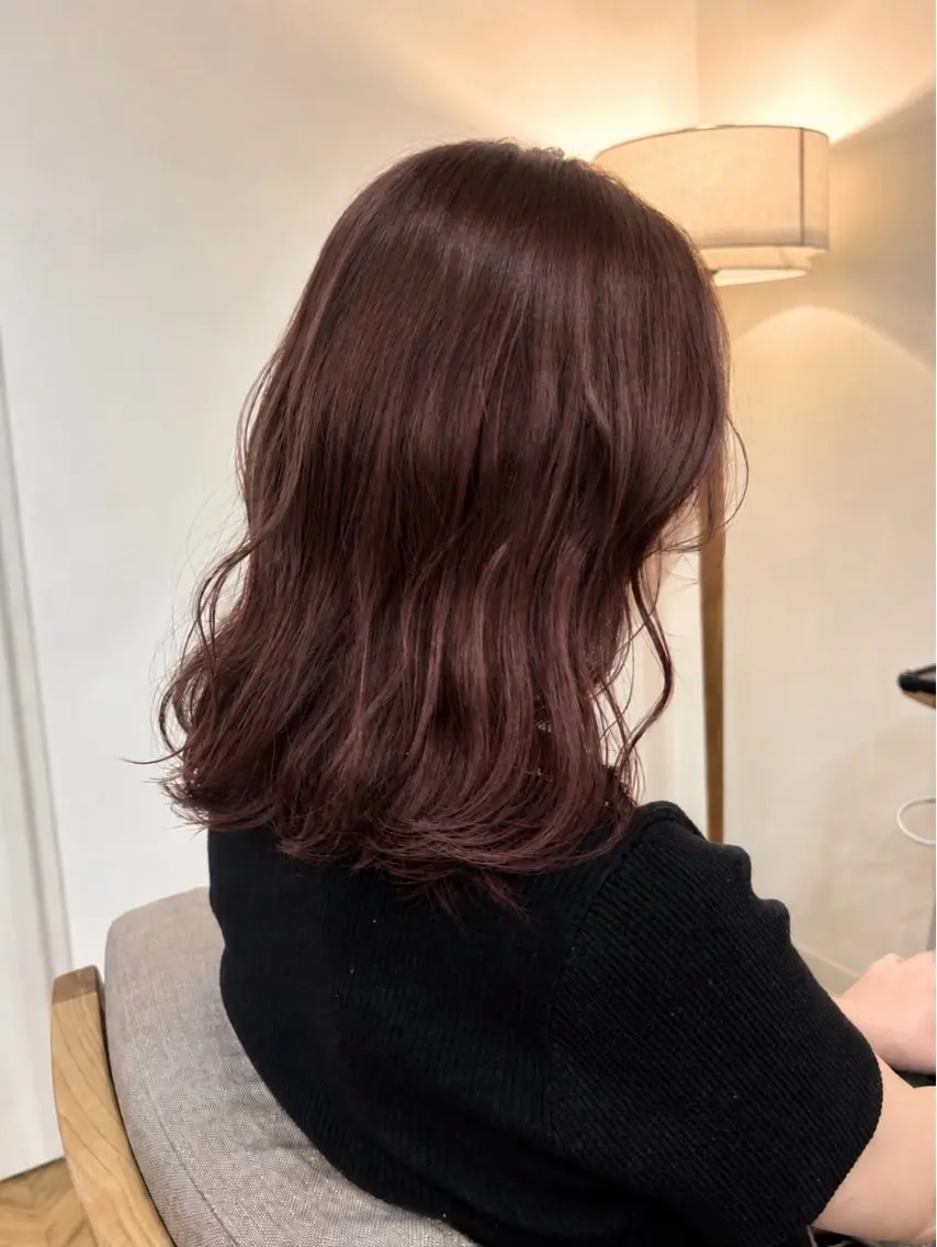 ミディアム カラー カット ヘアカラー トリートメント ノエ/ハイトーン/ デザインカラー/高岳のヘアスタイル