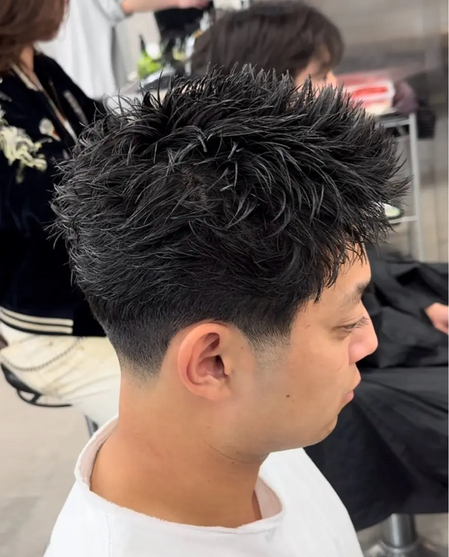 ショート カット パーマ メンズラルフカール フェードパーマ水沼心のヘアスタイル