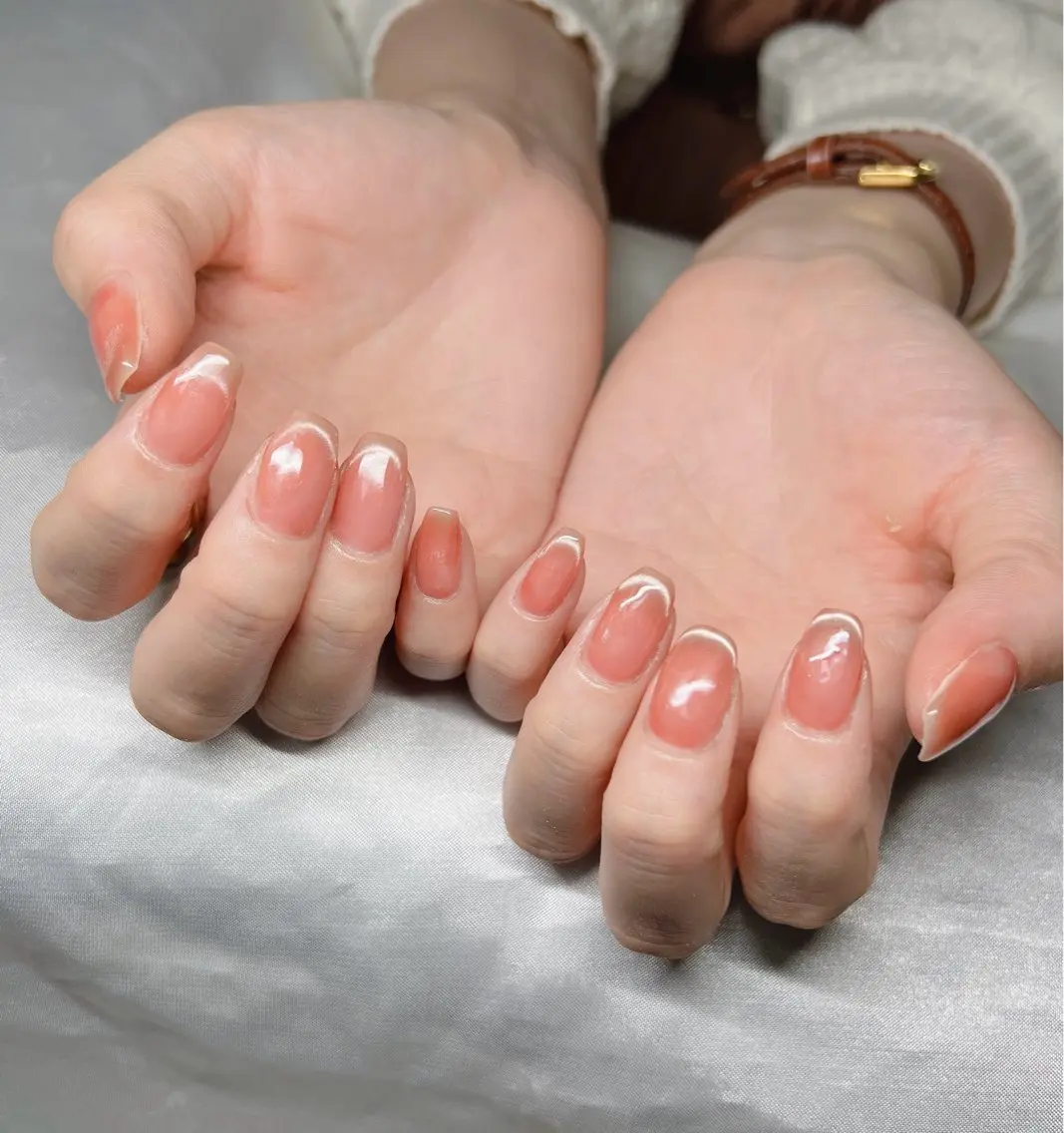 ネイル 長さ出し グラデーション 卒業式 キラキラネイル マグネットネイル ハンドネイル Lee Nailsのネイルデザイン
