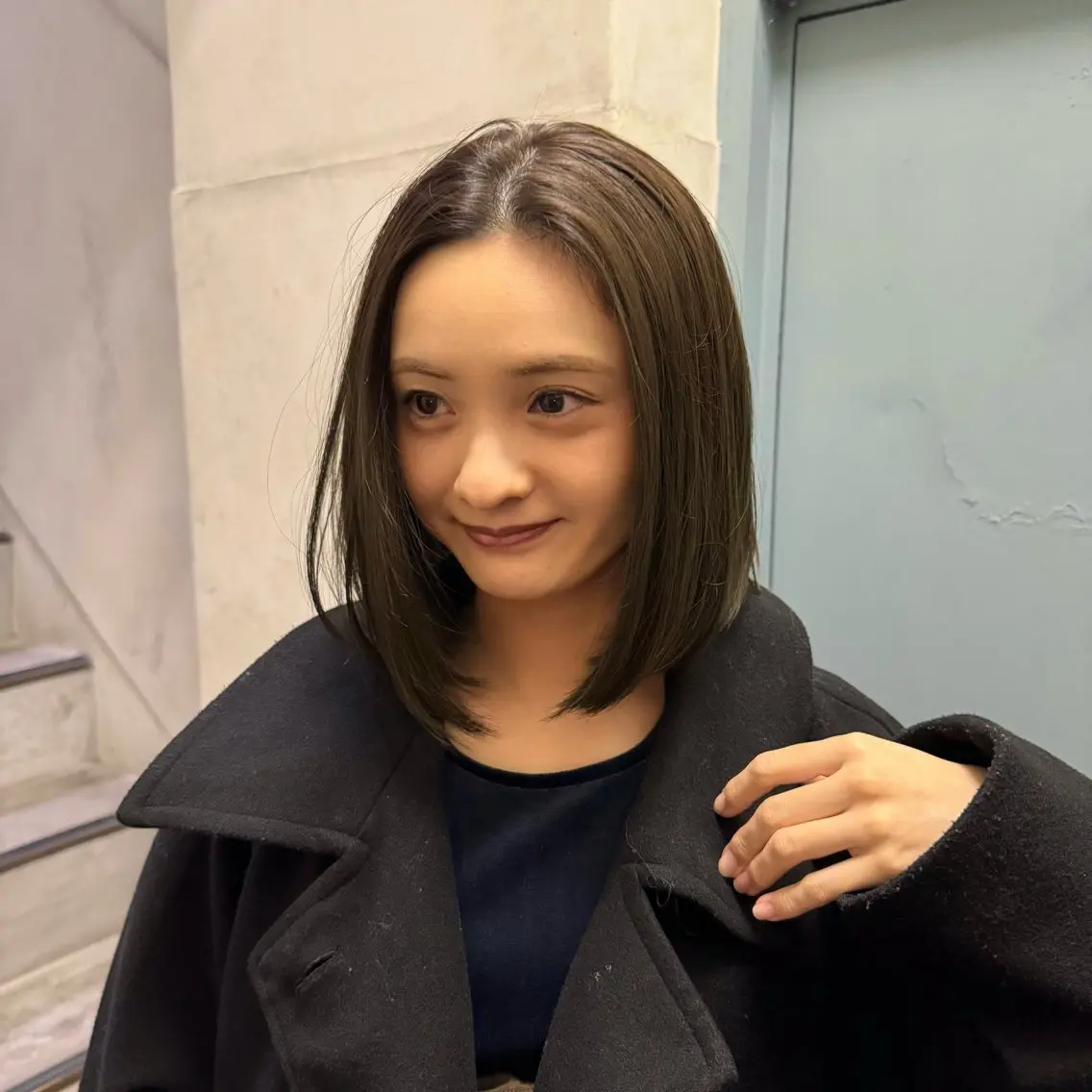 ミディアム カラー ブリーチ 透明感カラー ブリーチなしカラー オリーブカラー ヘアカラー 清水愛果/似合わせ カット/透明感カラーのヘアスタイル