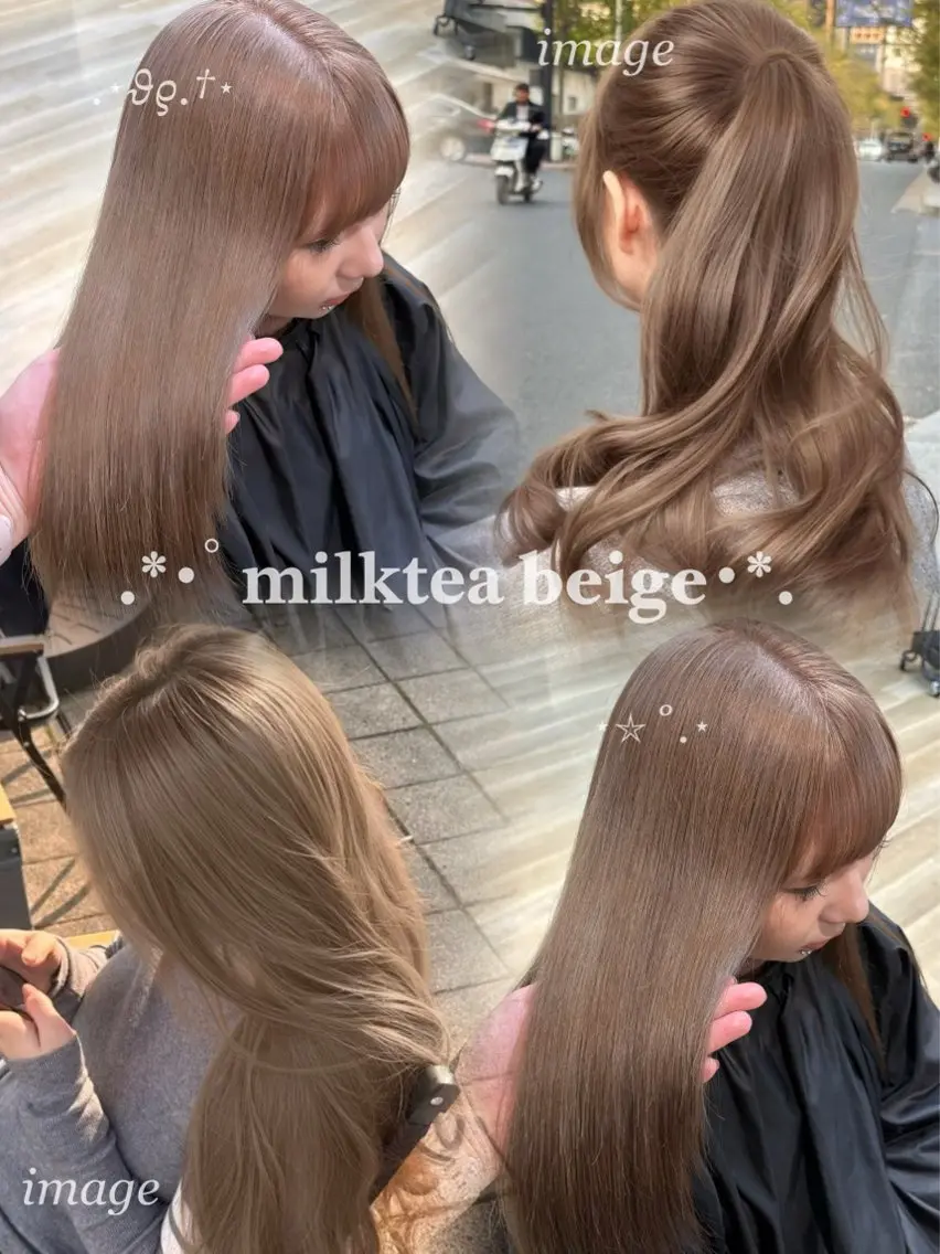 ロング カラー カット ヘアカラー トリートメント 🇰🇷韓国ヘア/ハ イトーン🎀yui♡のヘアスタイル
