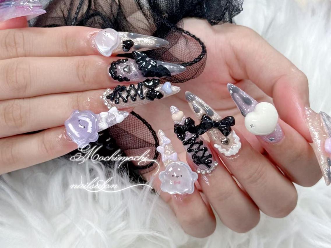 ネイル 長さ出し キラキラネイル 韓国ネイル ロングネイル マグネットネイル ハンドネイル ハンドケア 🎀Reina🎀 長さ出し新宿のネイルデザイン