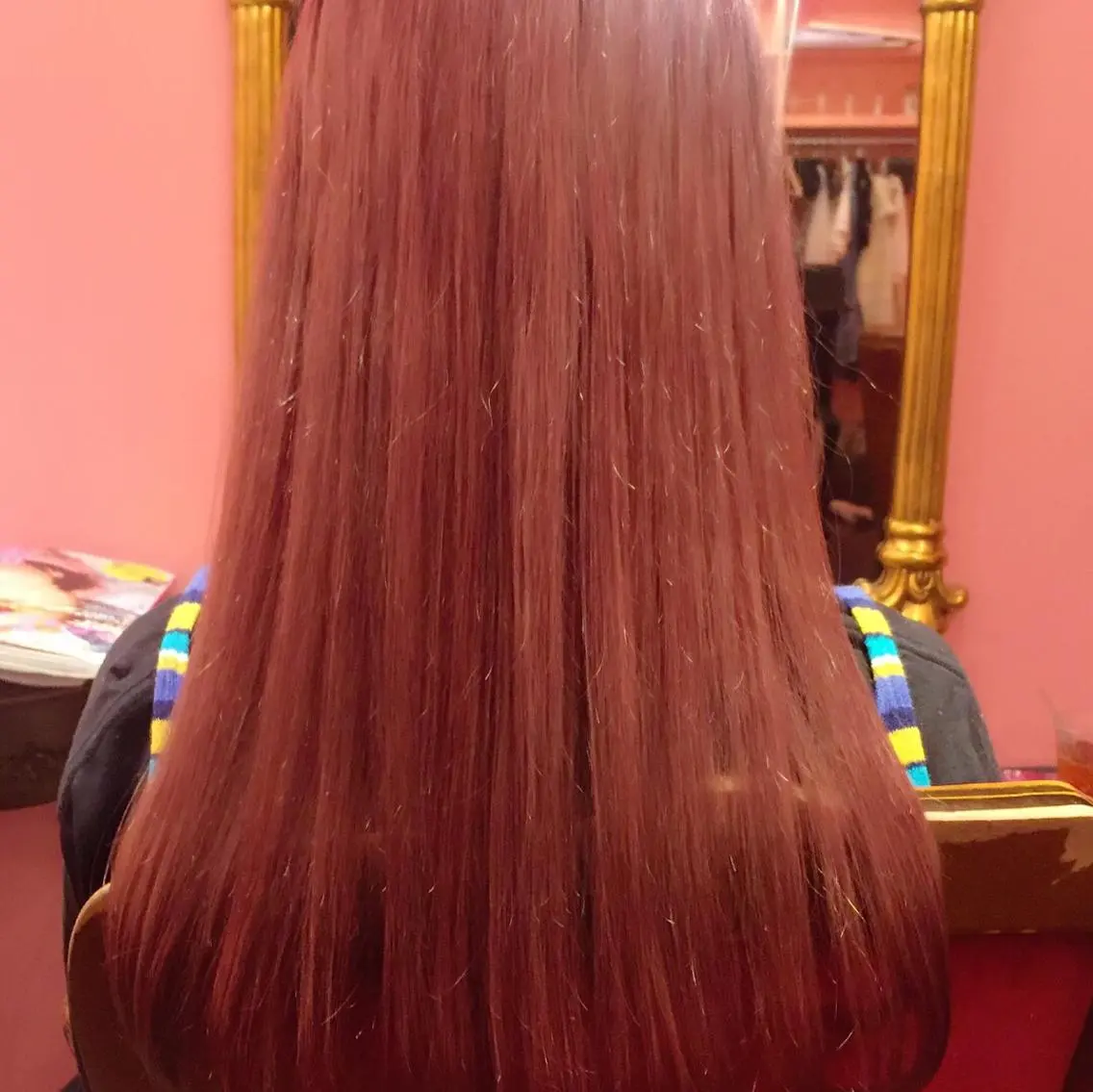 セミロング カラー ピンクカラー 櫻井 愛弓のヘアスタイル