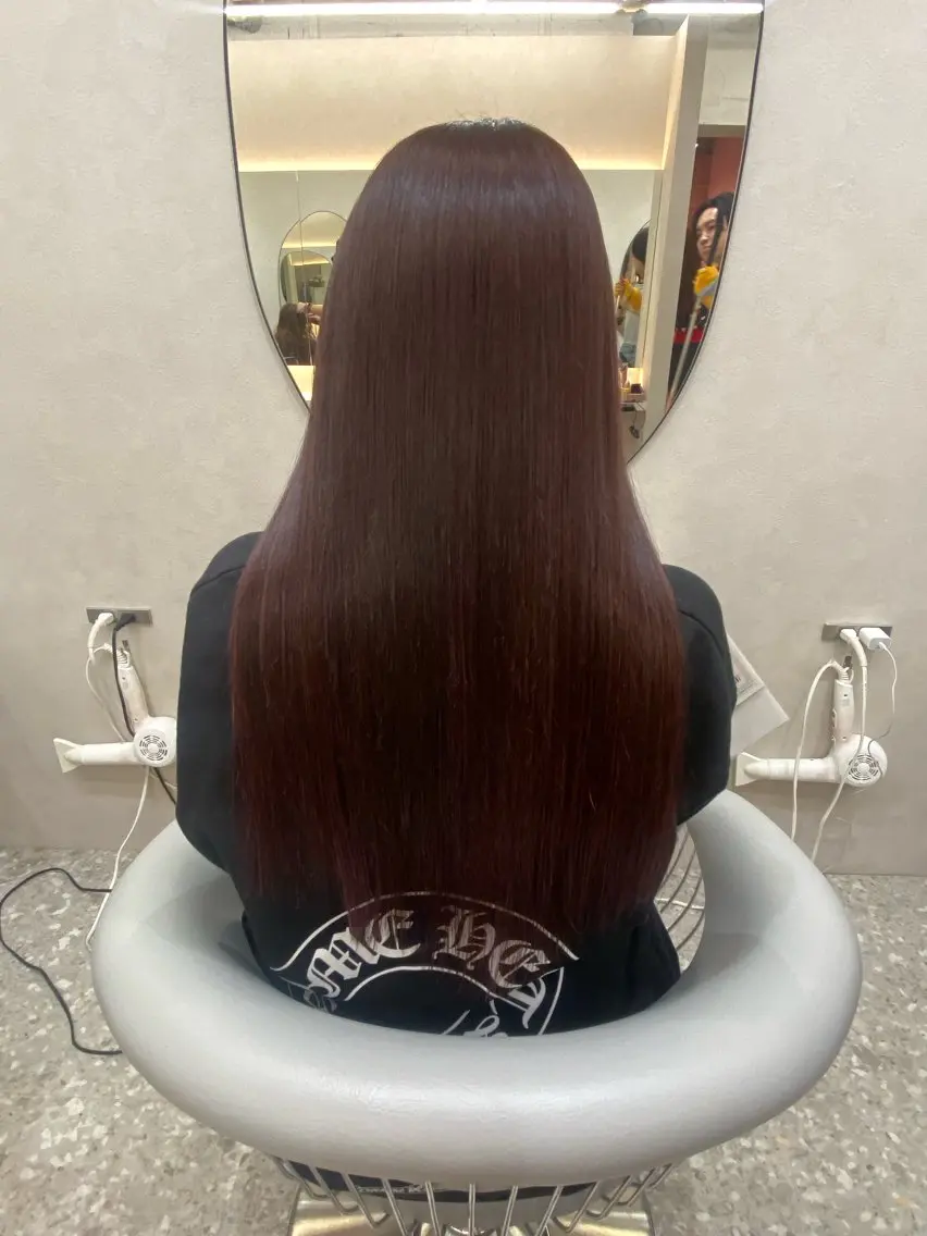 ロング カラー シールエクステ ブラウンカラー ラベンダーカラー ラベンダーピンク ピンクカラー カット ヘアカラー エクステ 新宿/韓国ヘア 中明度カラー/かやのヘアスタイル