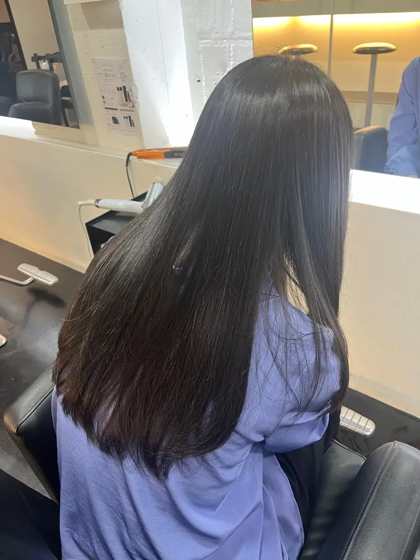 ロング カラー ブリーチ 透明感カラー グレージュ ブリーチなしカラー オレンジ カット ヘアカラー 中居 蒼士のヘアスタイル