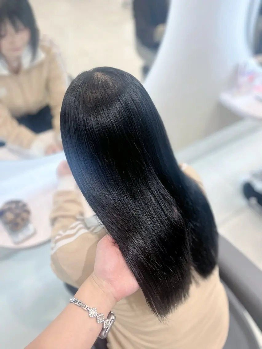 ロング 髪質改善 トリートメント ヘアカラー トリートメント Haru /暖色🍷 /ボルドー/韓国ヘアのヘアスタイル