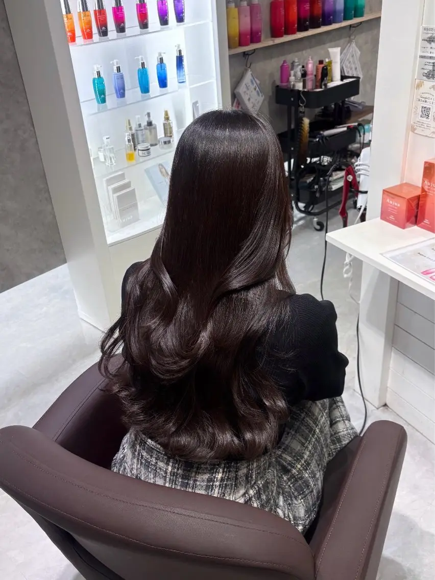 ロング 髪質改善 レイヤーカット カット トリートメント あい❤︎ /髪質改善/韓国巻きのヘアスタイル