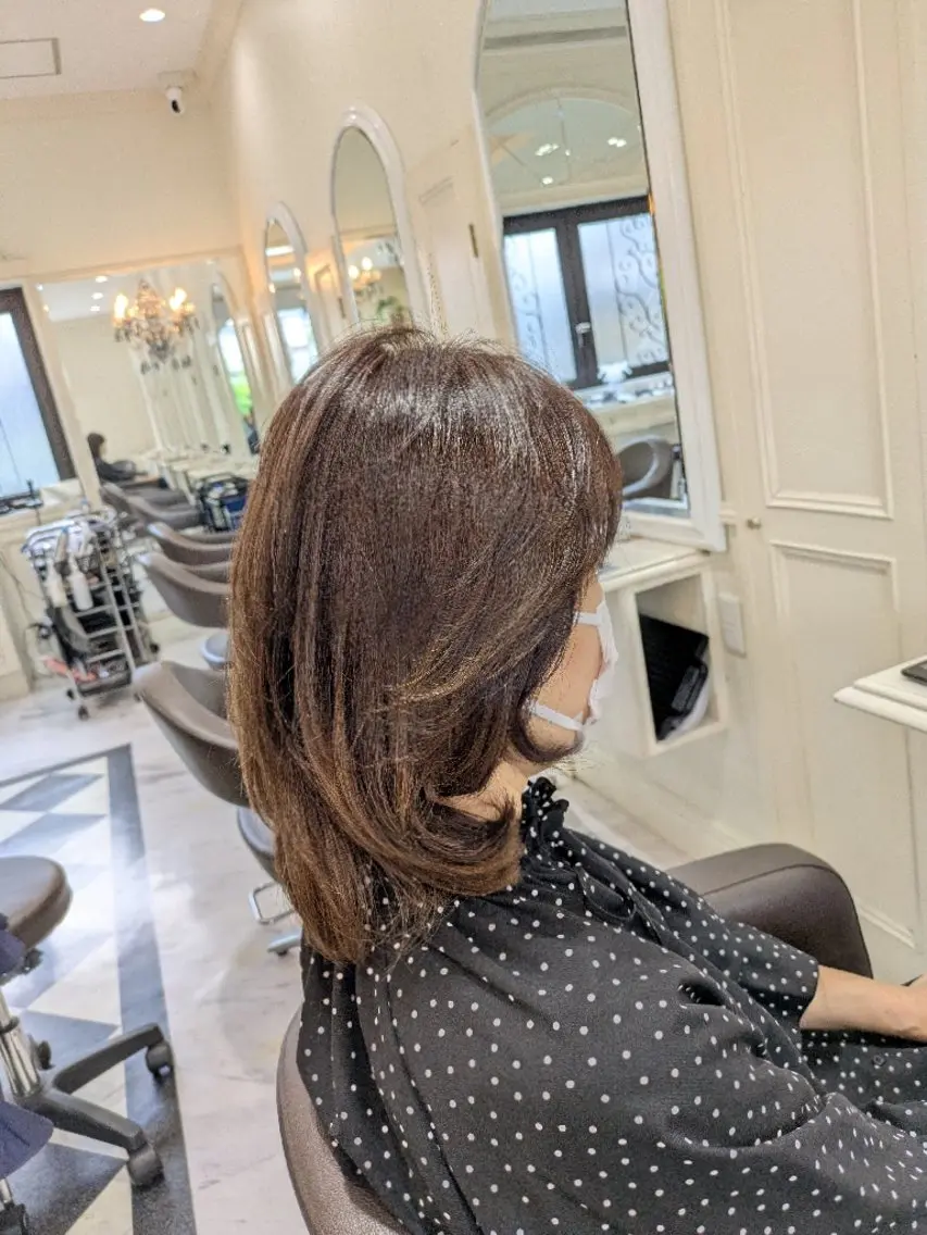ミディアム Salon de with根本博史のヘアスタイル