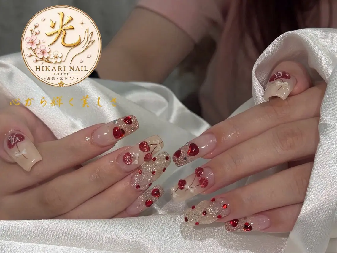 ネイル チークネイル 長さ出し フレンチネイル ガーリー ハロウィン ハンドネイル HikariNail Ikebukuroのネイルデザイン