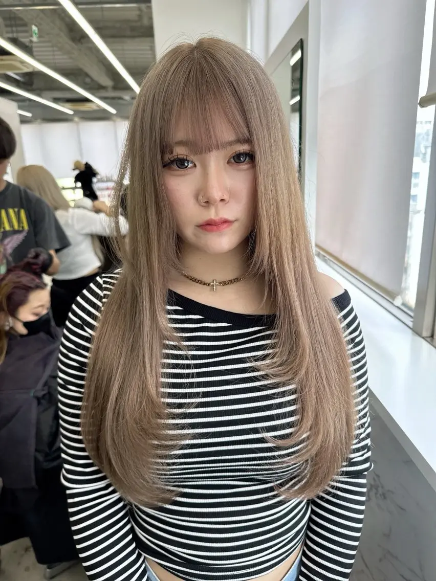 ロング カラー ブリーチ ケアブリーチ ロング トリートメント ヘアカラー ブリーチ/ハイトーン 名古屋栄/SHIONのヘアスタイル