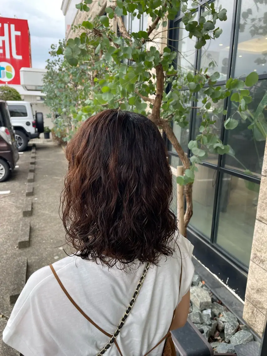 ミディアム ミディアムパーマ 縮毛矯正 田中 あかりのヘアスタイル
