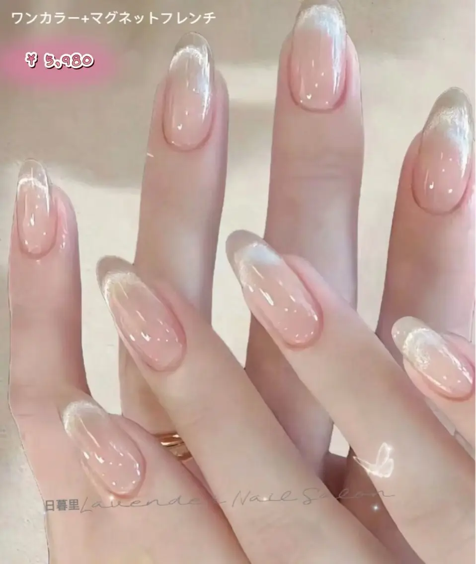 ハンド【練習モデルメニュー/自爪】マグネットフレンチ￥5,980⇒練習価格￥４,500の写真