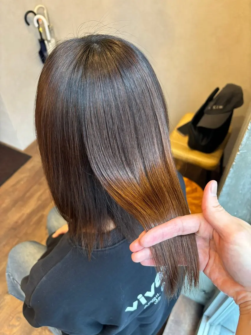 【人気ダメージレス弱酸性】GMT縮毛矯正+カット+トリートメント《毛先まで矯正希望の方は表示価格に+3,000円》の写真