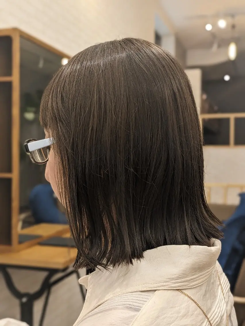 ミディアム 切りっぱなしボブ ボブ 根岸 進のヘアスタイル
