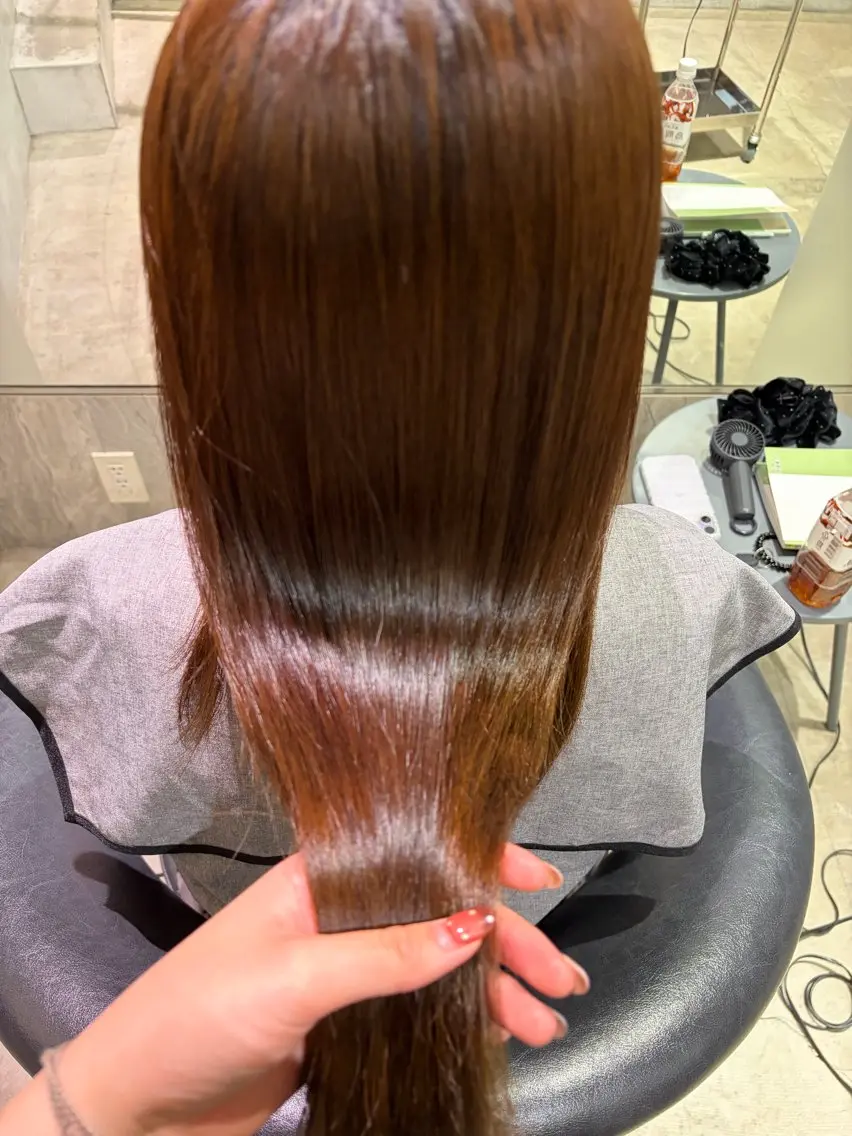 セミロング 縮毛矯正 久保 舞帆のヘアスタイル
