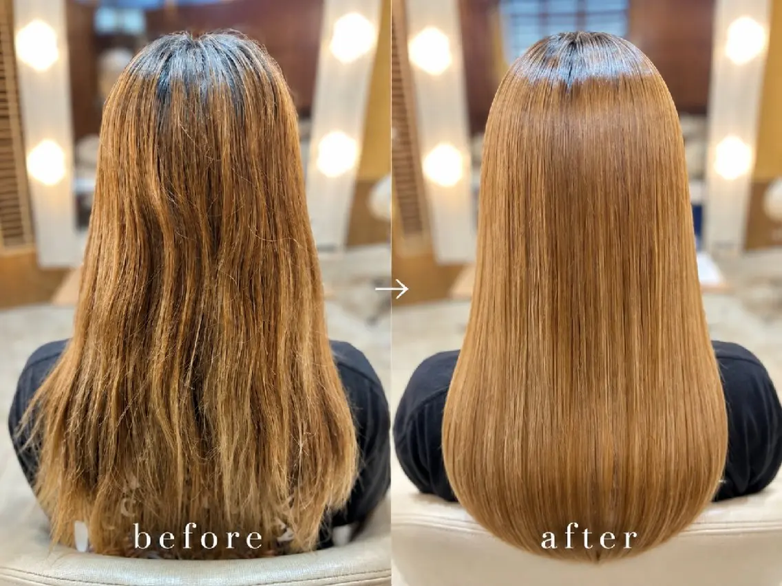 ロング 縮毛矯正 トリートメント 牧岡 環のヘアスタイル