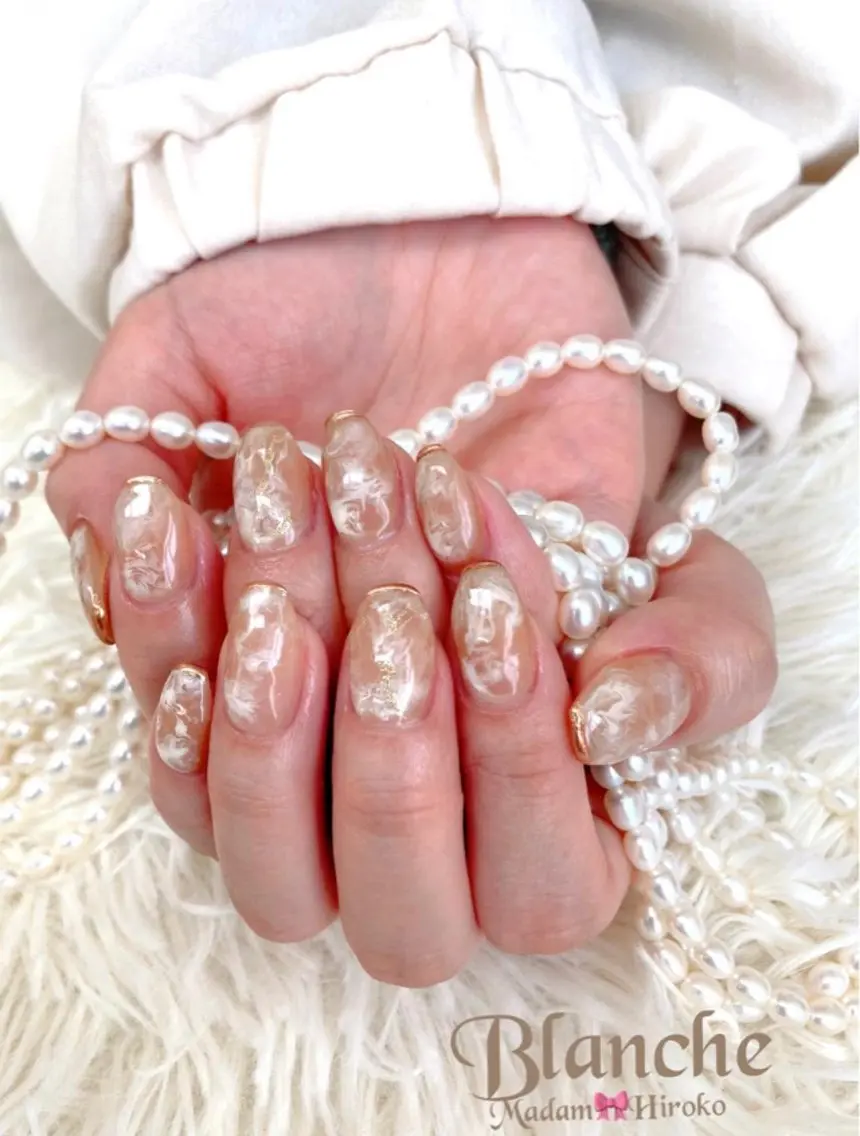 ネイル ミラーネイル ニュアンスネイル Lianネイル 寛子Lianのネイルデザイン