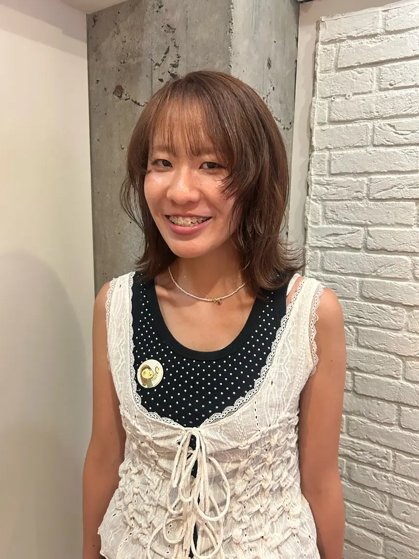 ミディアム カラー ブラウンカラー オレンジ オレンジブラウン トリートメント 透明感似合わせカラー 🍀あかり🍀のヘアスタイル
