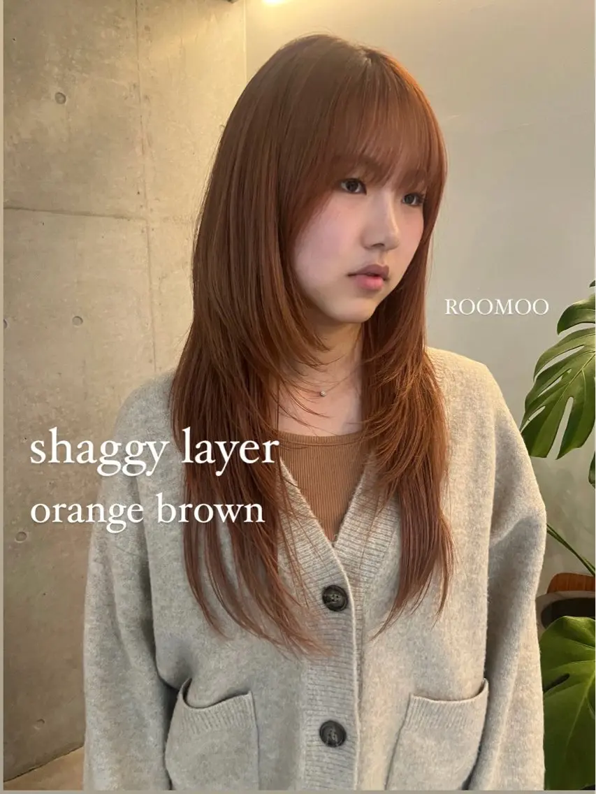 ロング 顔まわりレイヤー ハッシュカット ハイレイヤー 韓国風ヘア レイヤーカット レイヤーカット\ウル フ　chinatsuのヘアスタイル