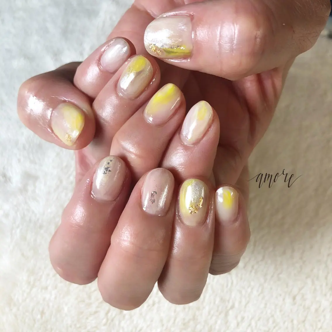 ネイル ジェルネイル ミラーネイル ニュアンスネイル 春ネイル You kyehwaのネイルデザイン