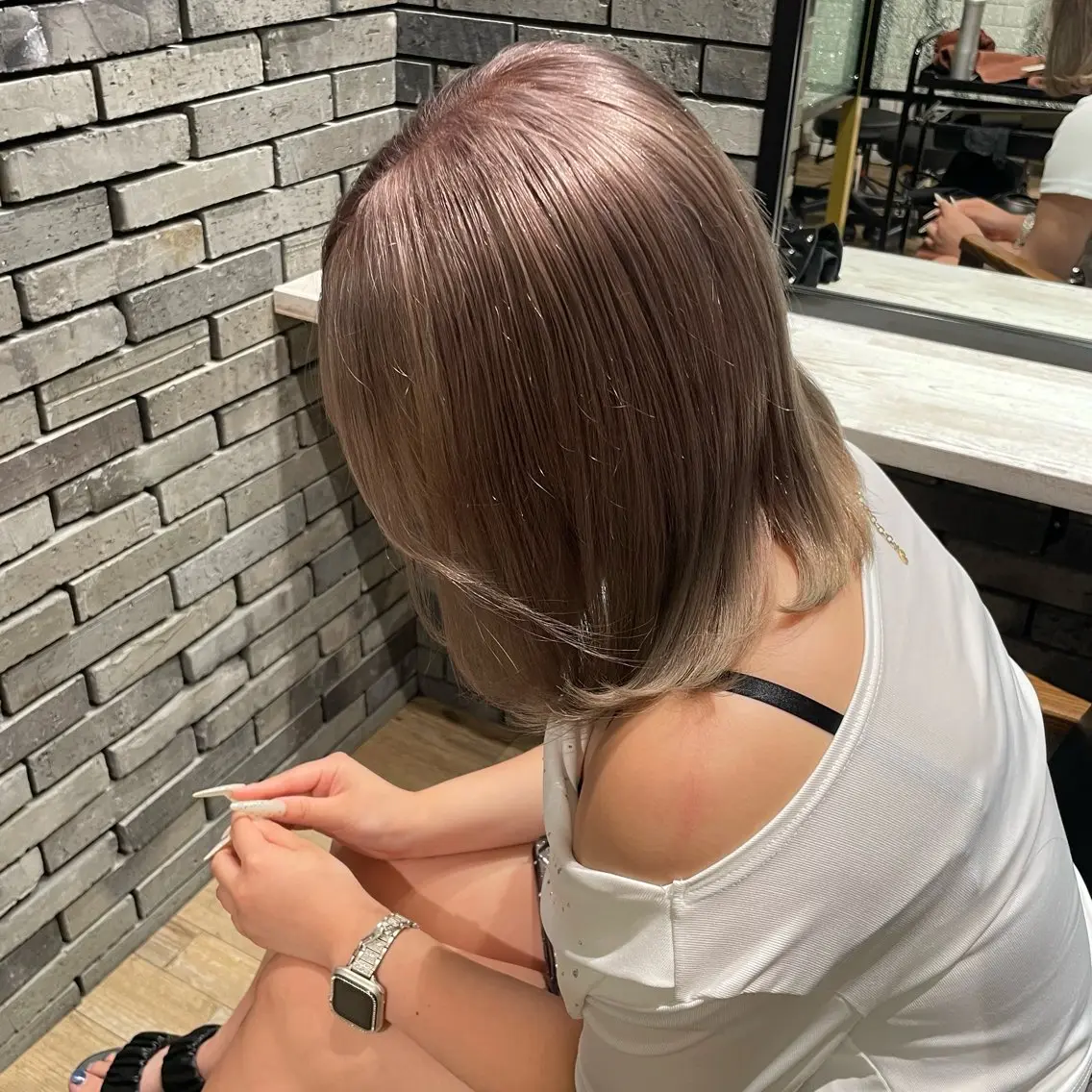 ミディアム カラー ベージュカラー 透明感カラー ミルクティーベージュ オレンジ ヘアカラー ❄️髪質改善/透明感 カラー❄️WAOのヘアスタイル