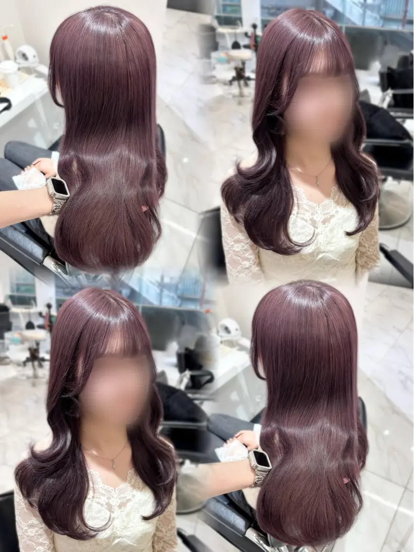 セミロング カラー ブリーチ グレージュ ラベンダーカラー ラベンダーグレージュ ラベンダーグレー ヘアカラー トリートメント 盛れる顔周り🤍渋谷 Risa🎀のヘアスタイル
