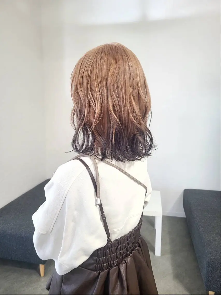 ミディアム カラー カット ヘアカラー トリートメント 透明感カラー🫧 Kanaのヘアスタイル