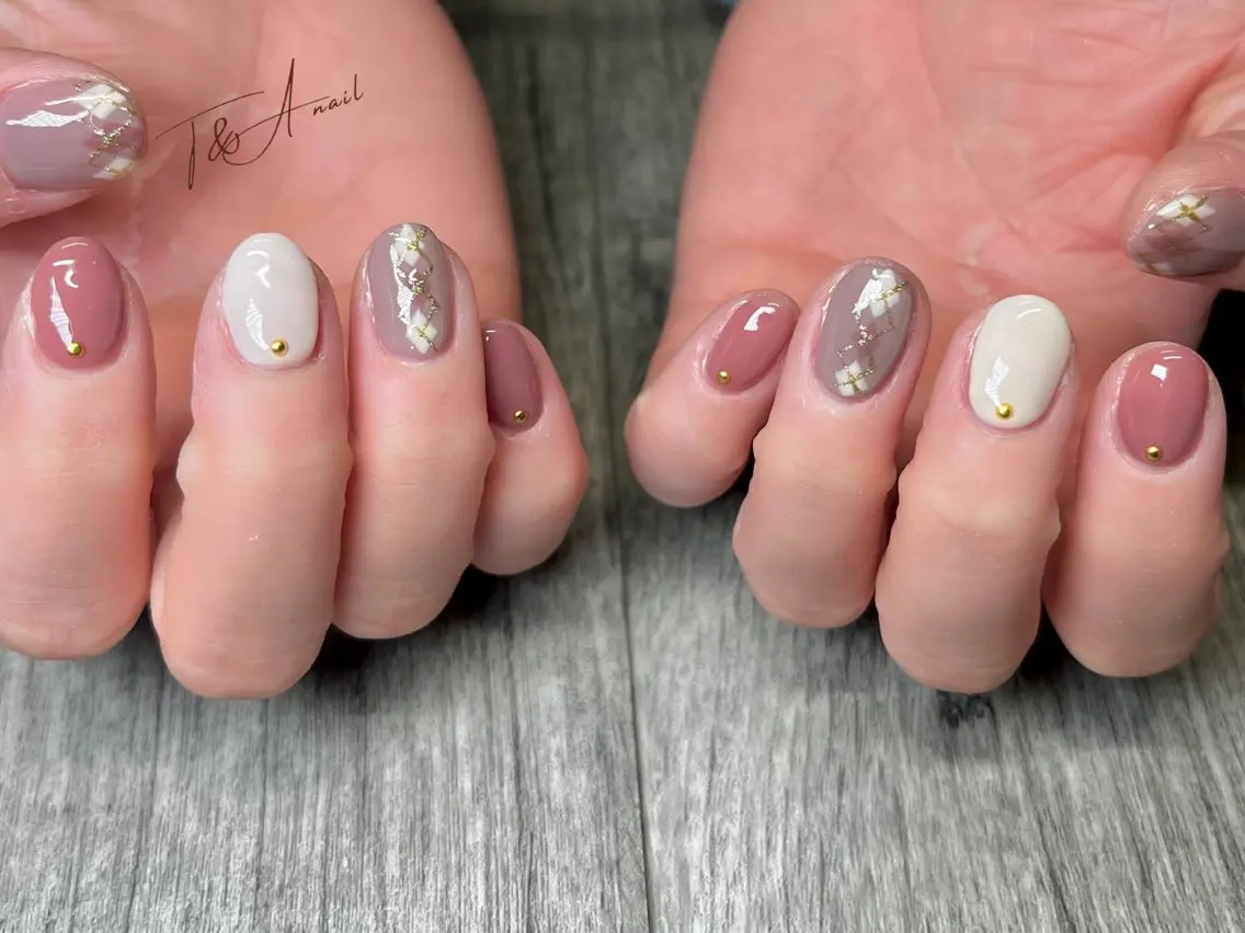 ネイル ジェルネイル オフィスネイル スカルプネイル ショートネイル 冬ネイル T&A nailのネイルデザイン