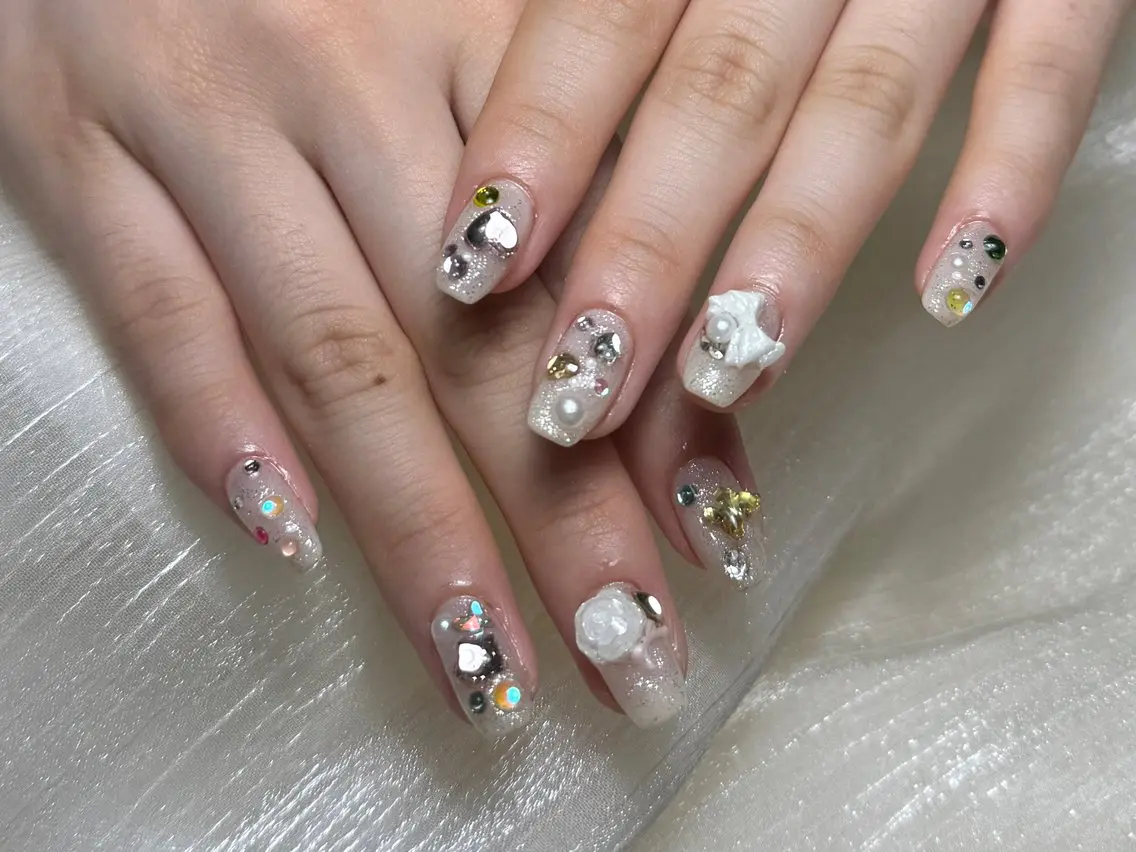 ネイル ブラウン フットネイル フレンチネイル グラデーション 氷ネイル・うるうるネイル ハンドネイル Mixx Nail_ Studioのネイルデザイン