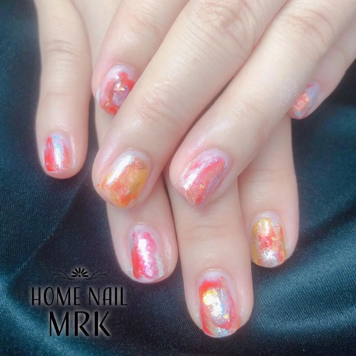 ネイル 赤色 ショートネイル MARUKO nailのネイルデザイン