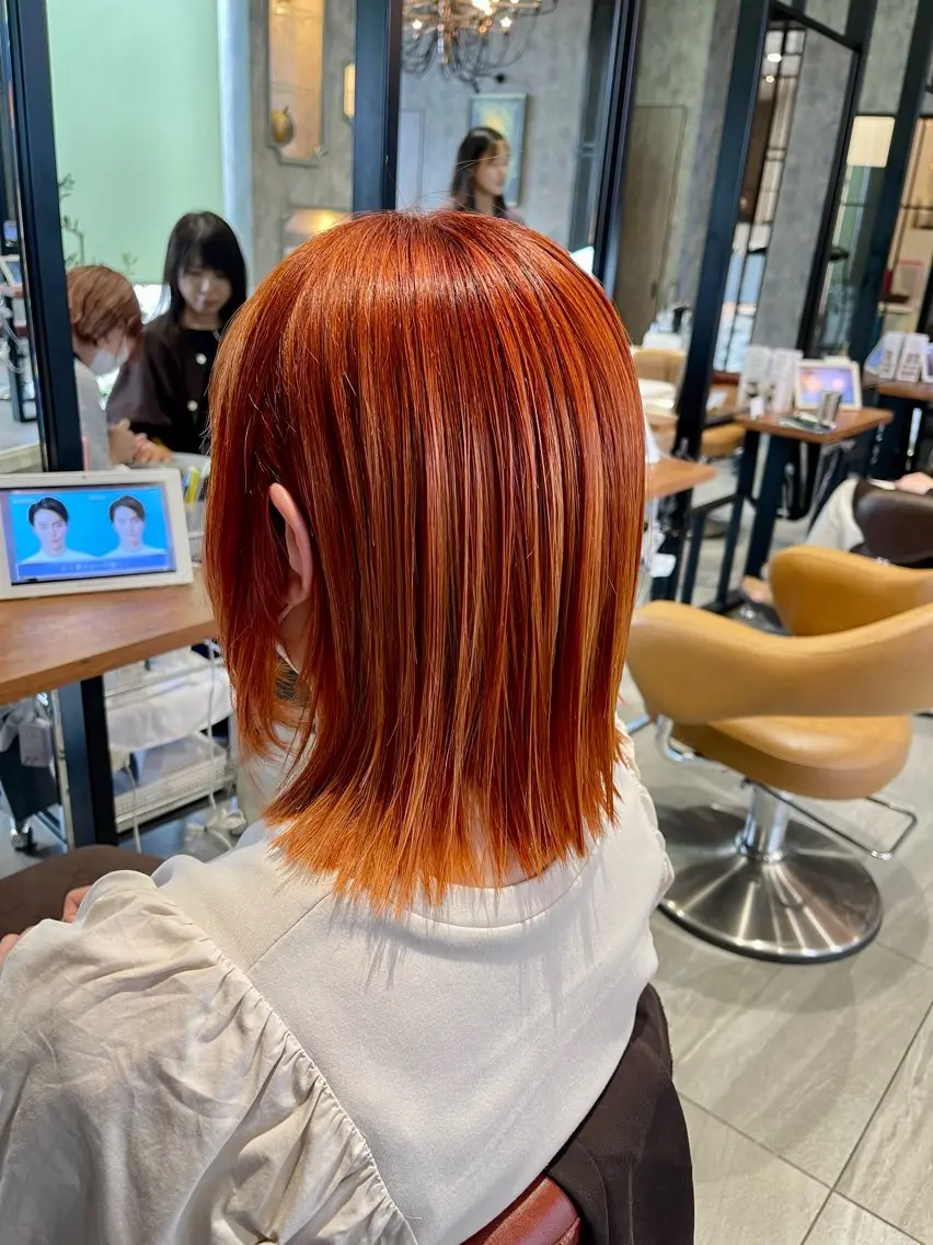 カラー オレンジ ヘアカラー 池田 雅宏のヘアスタイル