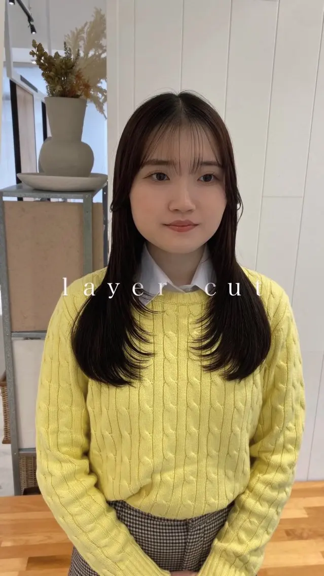 ロング カラー 韓国風ヘア レイヤーカット hair shioのヘアスタイル
