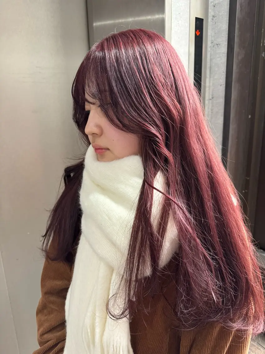 セミロング カラー ブリーチ ダブルカラー ブリーチなしカラー マツエクモデル無料 marry 池袋秦のマツエク・マツパデザイン