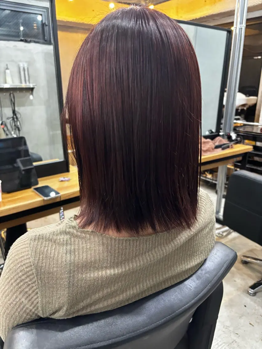 カラー ボルドーカラー ヘアカラー トリートメント 透明感カラー/ 髪質改善　ゆうとのヘアスタイル