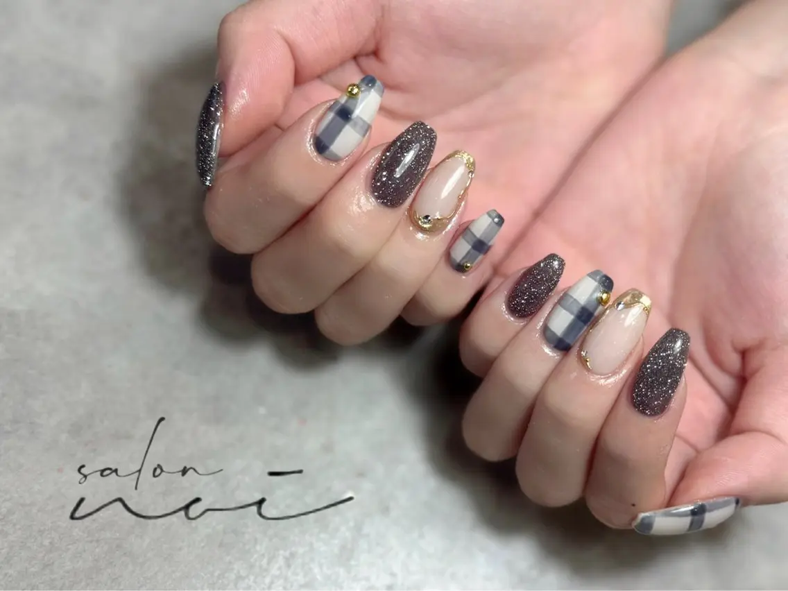 ネイル ネイビー ハンドネイル salon noiのネイルデザイン