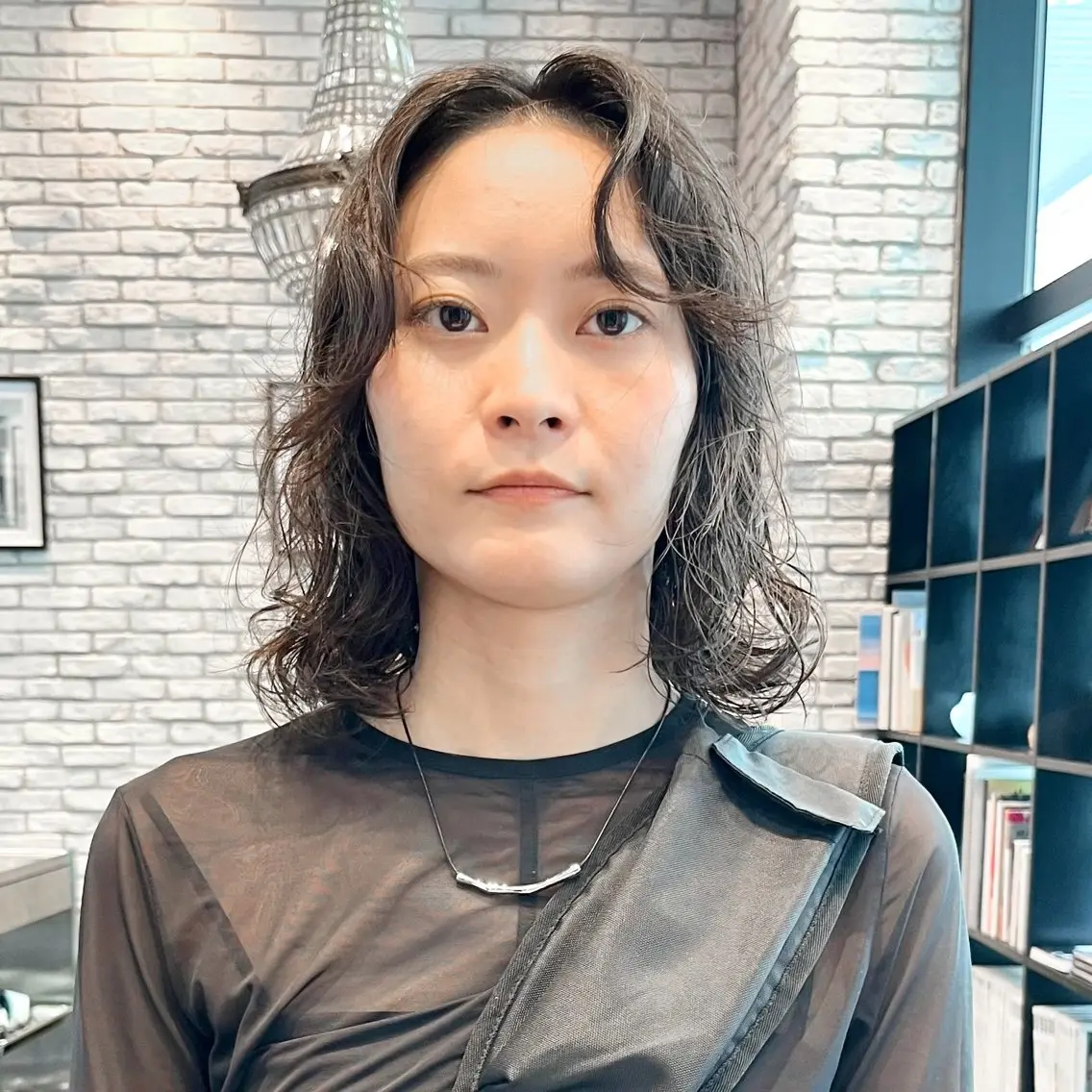 ミディアム カット パーマ 好光 優香のヘアスタイル