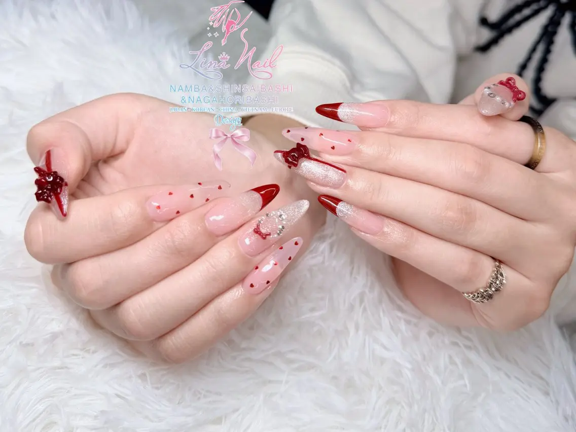 ネイル チークネイル 桜ネイル フラッシュネイル フットネイル ジェルネイル リナネイル 長堀橋店/東心斎橋店のマツエク・マツパデザイン