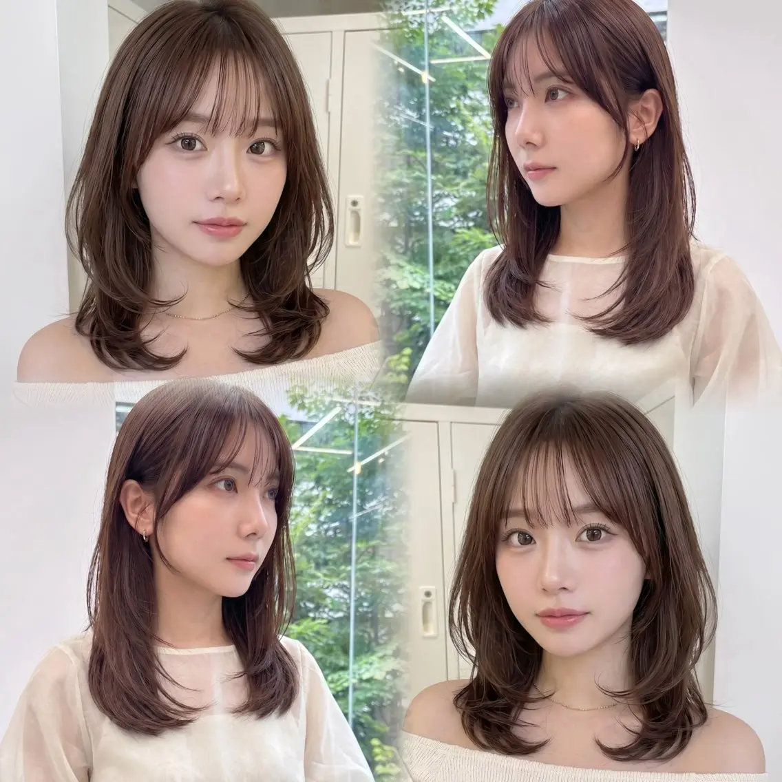 ミディアム 💖盛れる前髪顔周り 🫧似合わせレイヤーのヘアスタイル