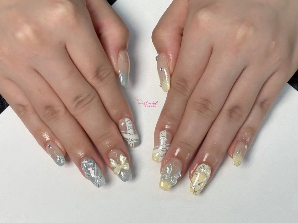 ネイル 桜ネイル 長さ出し フラワーネイル フレンチネイル ジェルネイル ハンドネイル ACon NailSalonのネイルデザイン
