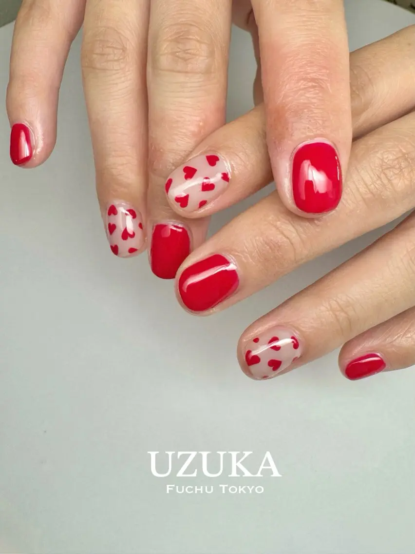 ネイル ハート シンプルネイル 【 enn 】 Uzuka Yukaのネイルデザイン
