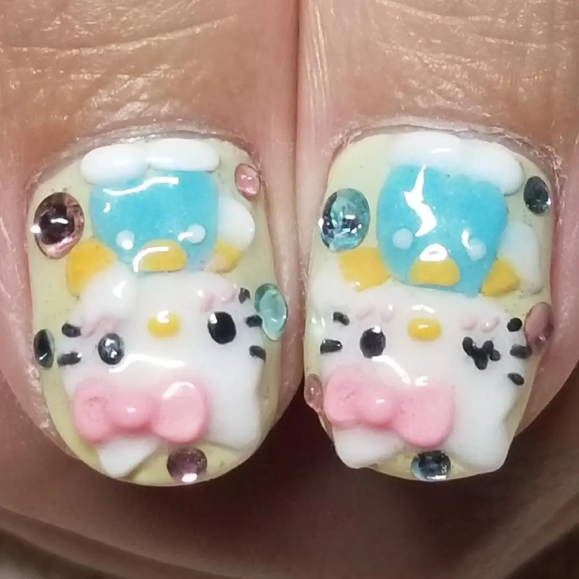 ネイル 水色 パステルネイル ピンク 黄色 ハンドネイル よしだ ひろきのネイルデザイン