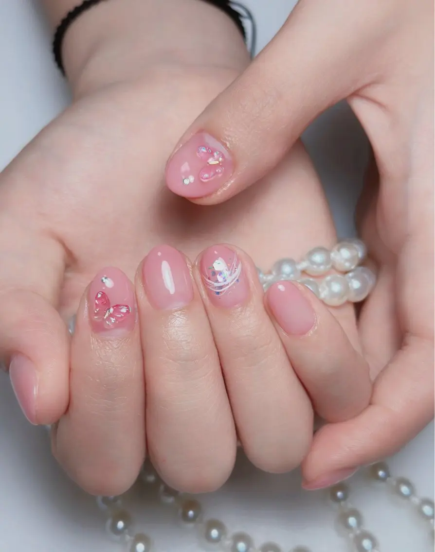 ネイル オーロラネイル 長さ出し フットネイル ラメ(グリッター) ラメグラデーション ハンドネイル 👍thumbs up nail👍のネイルデザイン