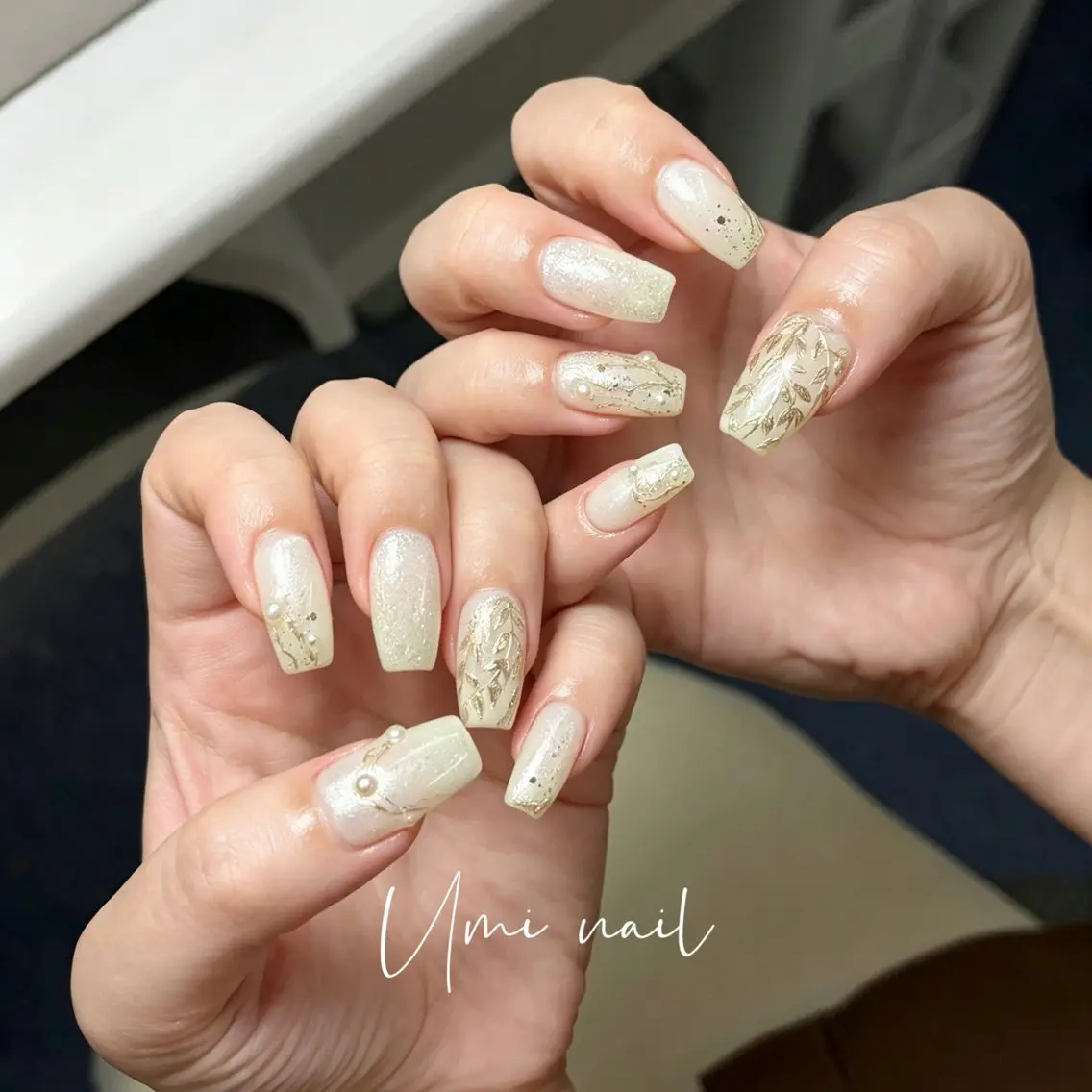 ネイル クリアネイル 成人式 長さ出し フラッシュネイル フットネイル Umi.せい 🫧のネイルデザイン