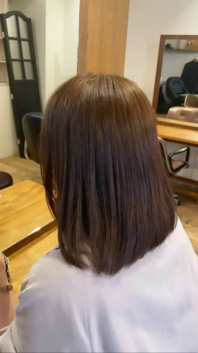 ミディアム カラー 🍁ボブパーマ.レイ ヤーボブ🍁陸来のヘアスタイル