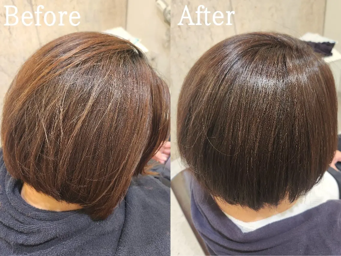 カラー ヘアカラー 津波古 杏純のヘアスタイル