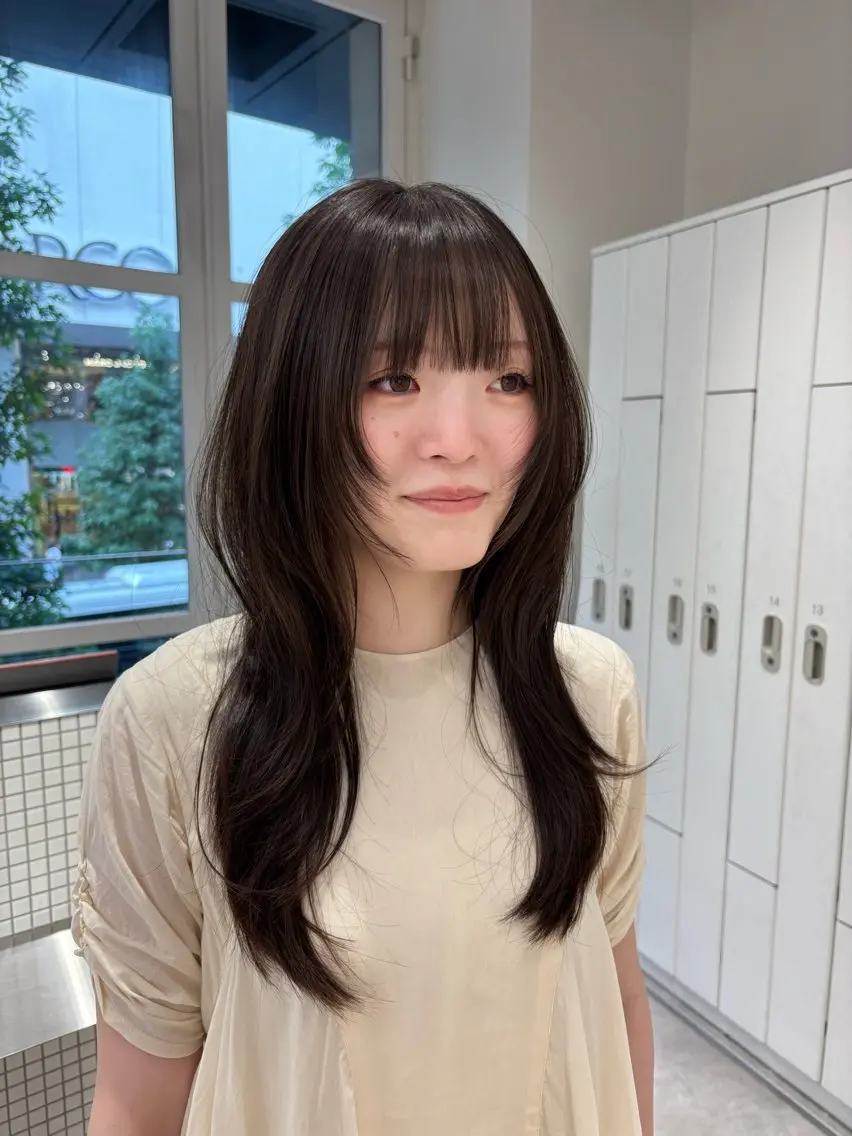 ロング カット 韓国レイヤー／透明感 カラー🍀そらのヘアスタイル