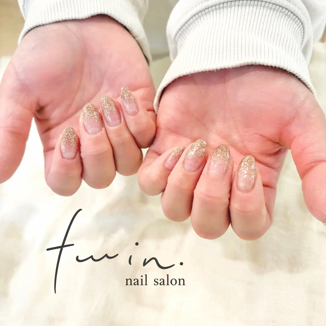 ネイル グラデーション ラメ(グリッター) ラメグラデーション ハンドネイル twin. kana名古屋のネイルデザイン