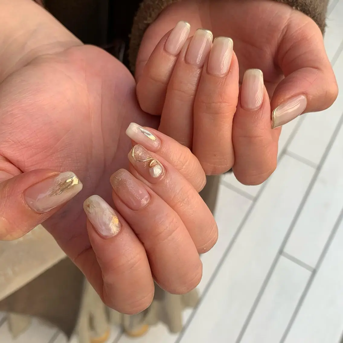 ネイル 持ち込み スクエアネイル 鈴木 まゆのネイルデザイン