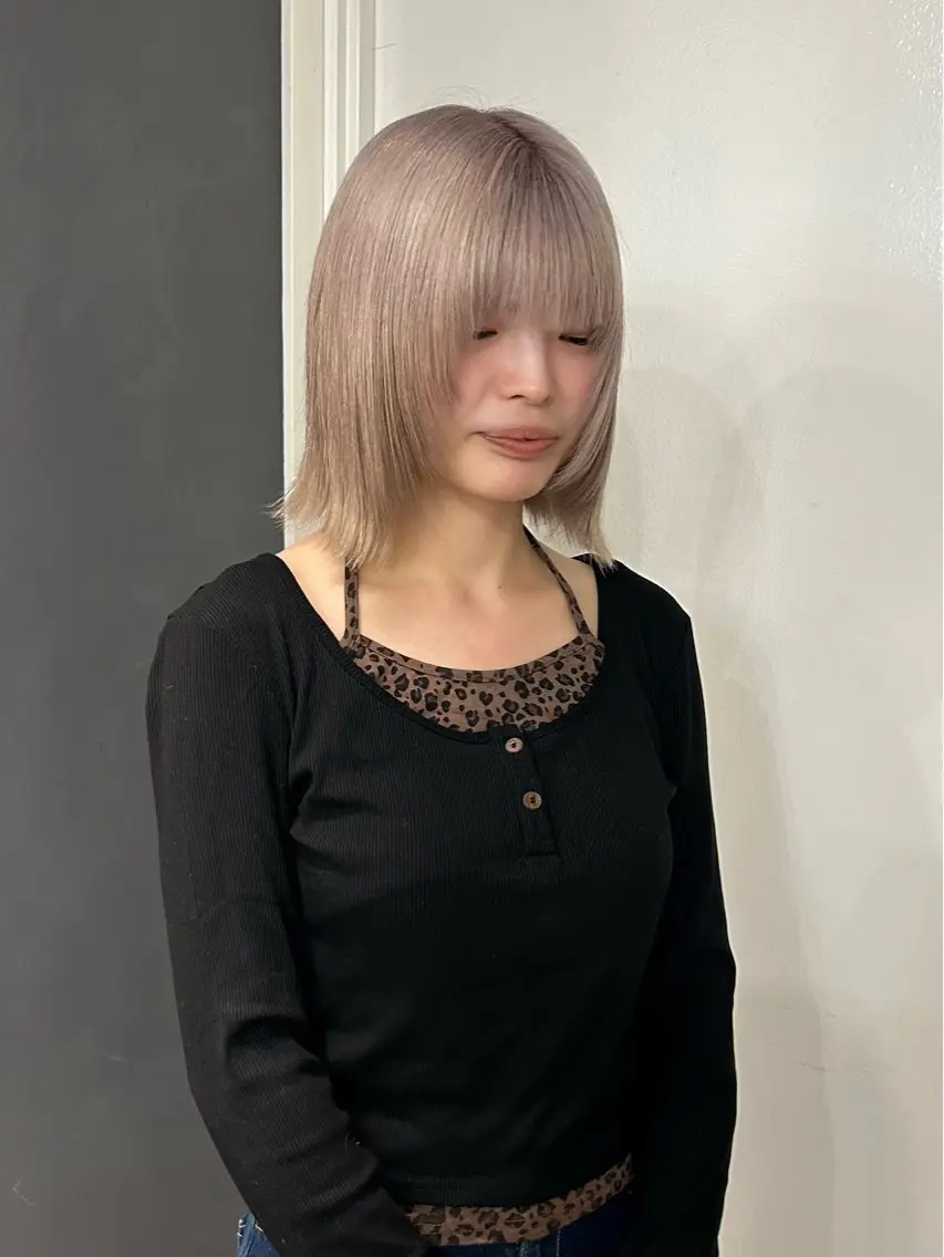 ミディアム カット ヘアカラー トリートメント えり 堀江/ボブ /レイヤー/艶髪のヘアスタイル